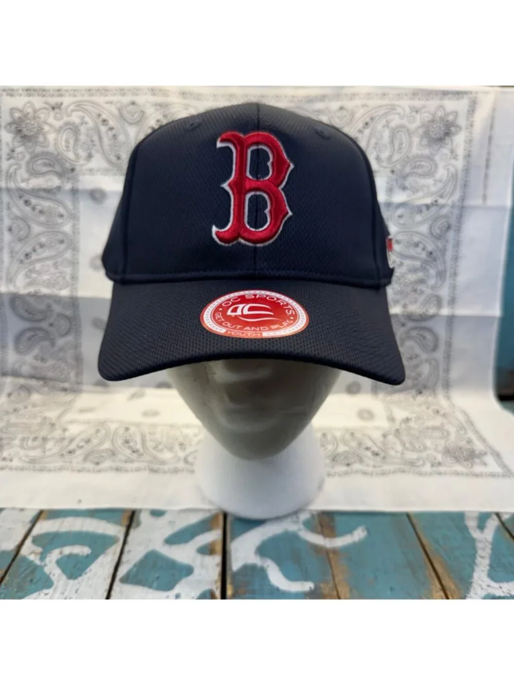 New OC Sports Boston Red Sox Youth Baseball Hat Navy Blue Adjustable Team Logo